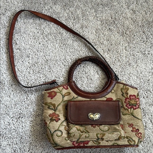 Fossil Tapestry Floral Patterned Brown and Tan Handbag - Picture 1 of 8